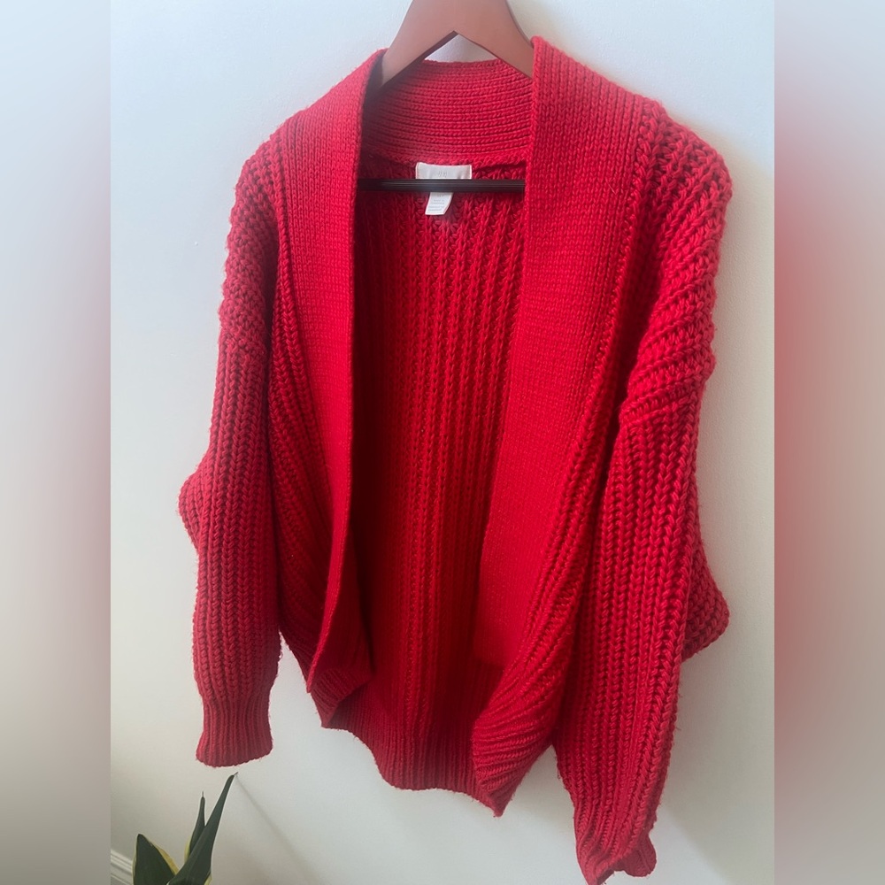 H&M knit cardigan in red size small